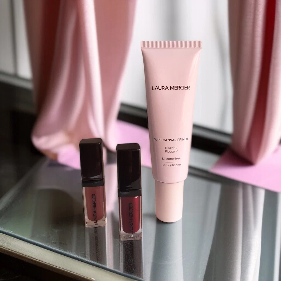 Laura Mercier Blurring Silicone Free Pure Canvas Primer and Two Mini Lip Glace - Image 1 of 4