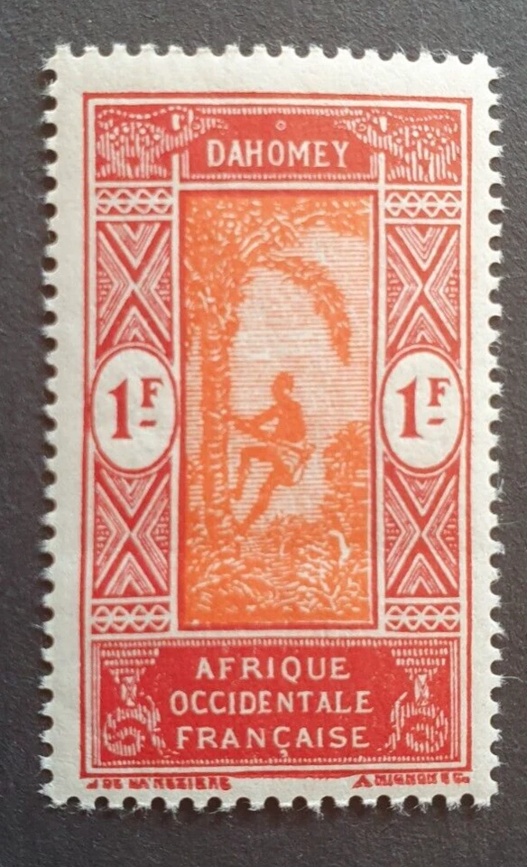1938 DAHOMEY FRANCE  PALMTREE 1F YVERT 92 VF MNH - Image 1 of 1