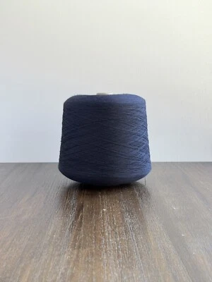 1420g 70% Wool 30% Cotton 2/48nm Yarn Cone Dark Blue Unbranded - Image 1 of 4