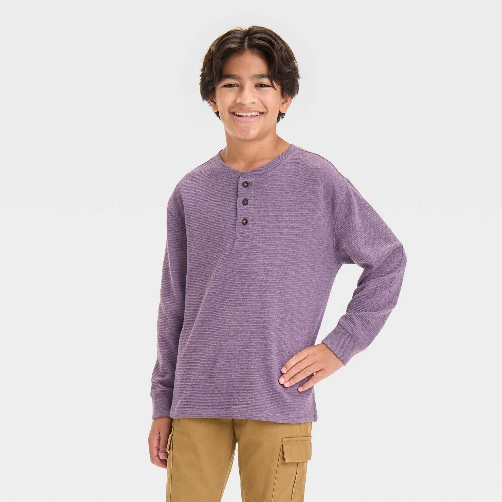 Camiseta morada top niño manga larga, image size:1000x1000