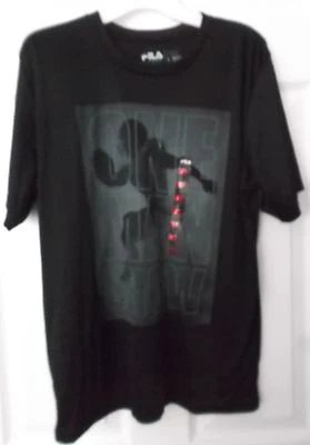 BOYS' FILA SPORT BLACK SHORT SLEEVE SHIRT - "ONE MAN SHOW" - SIZE LARGE - NWT - Image 1 of 4