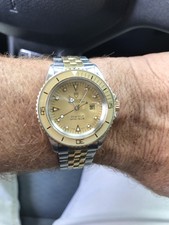 Rolex Tudor Prince Oyster Date Mini-Sub Submariner Watch Ref. 73091 -18k Bezel