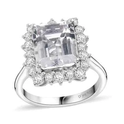 令人惊叹!! 4.40 克拉花瓣和多宝石戒指镀铑纯银 6 码 — 第 1/4 张图片