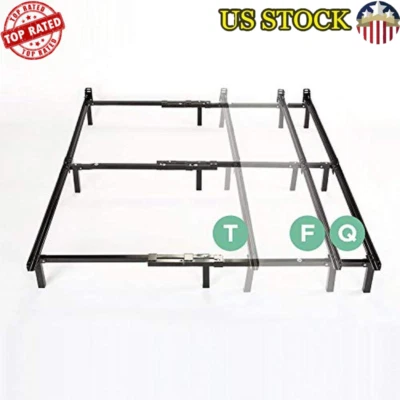 Adjustable Bed Frame Metal Support Box Spring & Mattress Twin Full Queen New