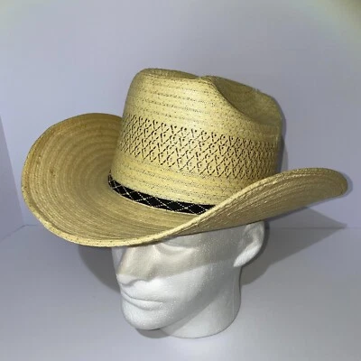Vintage JC Penney's Cowboy Hat Size 6 7/8 Straw Made in St. Louis USA - Image 1 of 4