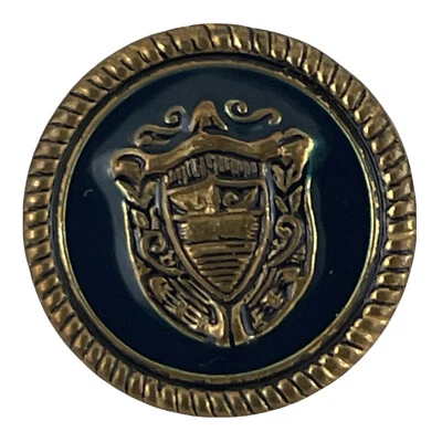 Pendleton BUTTON Blue Enamel Brass Shaft Cuff Replacement Blazer Sport Coat - Image 1 of 2