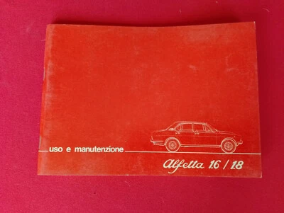 ALFA ROMEO ALFETTA 1.6 1.8 LIBRETTO USO E MANUTENZIONE - Immagine 1 di 4