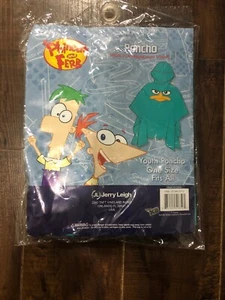 Disney Youth Teal Poncho One Size Fits All, Waterproof Vinyl Phonines & Ferb - Picture 1 of 2