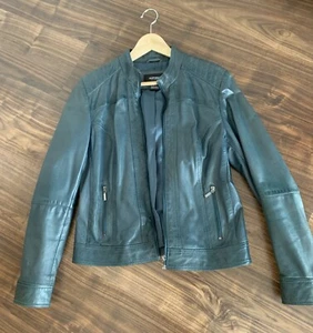 Manguun Lederjacke, Gr. 40, Farbe petrol - Bild 1 von 3