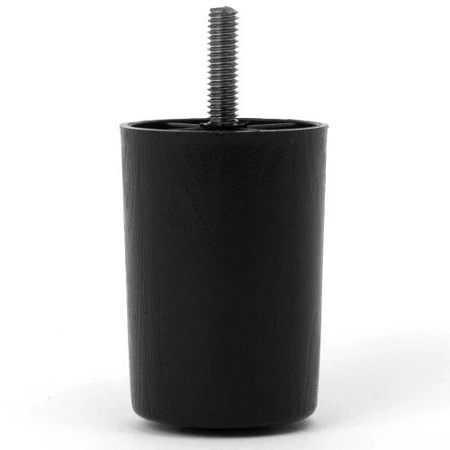 Leg Daddy 3" Negro Redondo HDPE Plástico Sofá Pata, Juego de 2 Foto 1 de 4