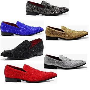 Herren Vintage Spike Elegant Halbschuhe Slipper Mode Schuhe Klassisch Smoking Elegant Sho - Bild 1 von 43