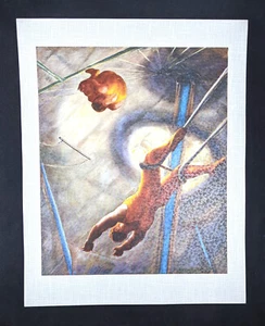 John Steuart Curry Lithographie 14 x 11 Farbe Die fliegenden Codonas - Bild 1 von 4