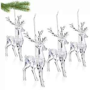 4x Christbaumhänger aus Acryl - Rentier-Weihnachtsaufhänger - Bild 1 von 6