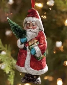 Pottery Barn Mercury Glass Santa Ornament - Picture 1 of 1