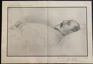 Death of King Edward VII 1910 Original 'The Graphic' Supplement Illustration - Picture 1 of 1
