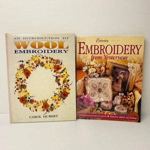Lot x 2 Embroidery From Yesteryear + An Introduction to Wool Embroidery Bundle - Picture 1 of 11