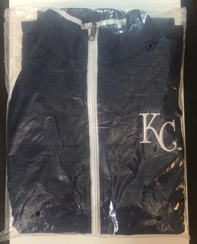 Kansas City Royals Miller Lite Blue Zip Up Vest Puffer Jacket Size M SGA Cover