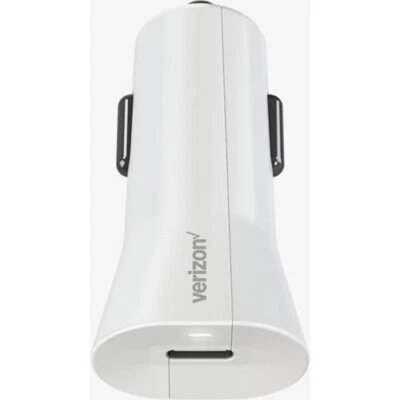 NEW OEM Verizon Logo 27W USB Type-C White Fast Car Charger Adapter - Image 1 of 3