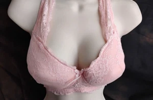 Saaisiru Beautiful Pink Lace Underwire Boned Bra Size 95D - Picture 1 of 8