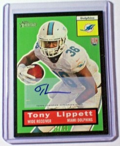 2015 Topps Heritage Black Rookie Autograph Tony Lippett /56 Dolphins Giants