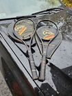 Pair Of Vintage Dunlop Black Max Graphite Mid-Size Tennis Racquets Cases L3 L4