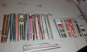 Vintage Huge Lot of Knitting Needles wooden Bamboo Aluminium 47 Pairs plus - Picture 1 of 10