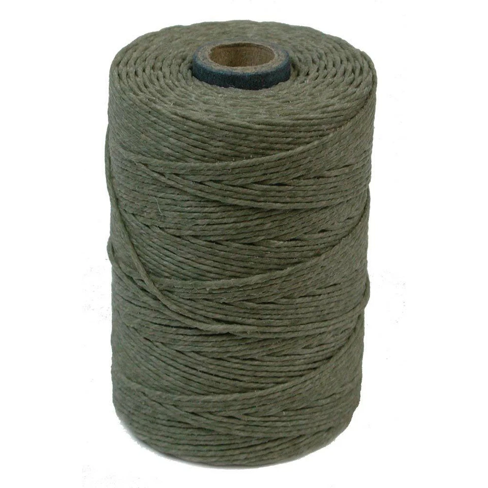 Hilo de lino encerado irlandés 43684 Drab verde oliva (50 gr, 100 años) cordón de 4 capas Crawford Foto 1 de 1