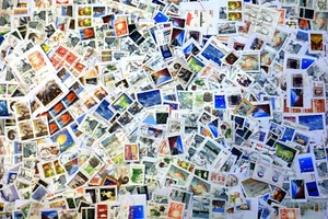 GREENLAND MIXED STAMPS II on paper mixture/kiloware 1 oz.(28 grams) B1 - Picture 1 of 1