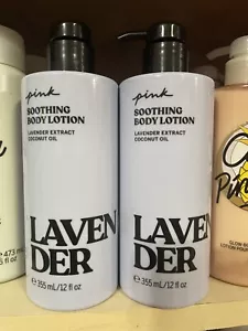 2 Victoria's Secret Pink Lavender Soothing Body Lotion Moisturizer 12 oz NEW - Picture 1 of 2