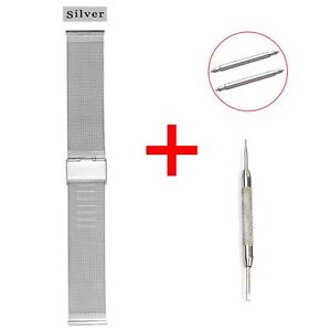 8-24mm Milanese Loop Band Stainless Steel Metal Bracelet Mesh Strap Pins & Tool