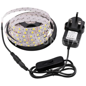 LED Strip Lights 12V 60Leds/m 5050 SMD Flexible Tape Waterproof Warm/Cool White - Picture 1 of 15