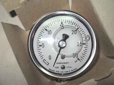 Ashcroft 63 1008SL 02L 238A460-02 1MA42426-011 Pressure Gauge 0-30Psi - Image 1 of 4