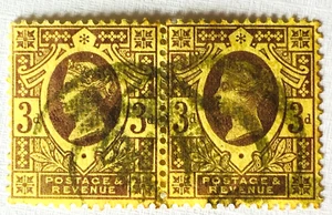 GB 1887-92 QV 3d pair Used SG#203 GB3983 - Picture 1 of 3