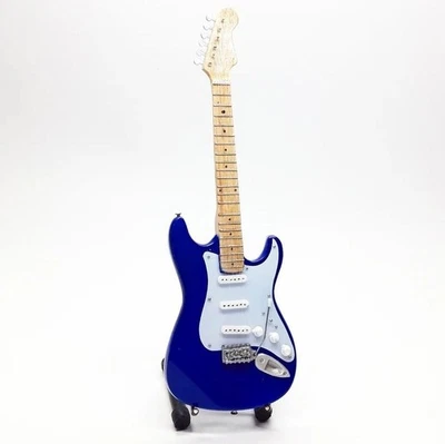 Home Decor Gift Prop 1/6 Scale Miniature Guitar Fender Stratocaster Style Blue  - Image 1 of 4