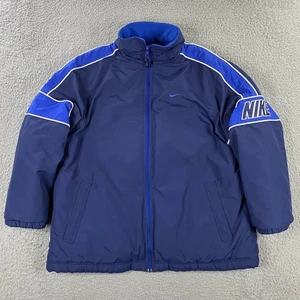 VTG 90s Y2K Nike Jacekt Boys L Fits Mens Small Reversible Fleece Lined Swoosh - Picture 1 of 14