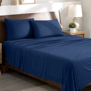 Set lenzuola stretch a maglia a 4 vie in microfibra Bare Home premium - lenzuola letto ultra morbida - Foto 1 di 42