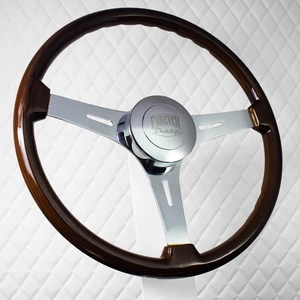Forever Sharp 18" Wood Steering Wheel Big Rig Chrome Spokes International T05 - Picture 1 of 11