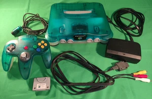 Nintendo 64 Konsole N64 (Ice Blue) + Original Controller, Kabel, Memory Pak - Bild 1 von 16