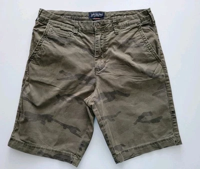 Pantalones Cortos Chinos American Eagle Extreme Flex DELGADOS Talla 31 x 9.5" Verde Camuflaje Foto 1 de 4