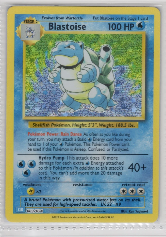 Blastoise 003/034 Trading Card Game Classic Holo - ACTUAL CARD - US SELLER - Image 1 of 2