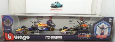 PACK DE 2 COCHES BURAGO 1:24 FORMULA 1 F1 RED BULL RB19 SERGIO PEREZ MAX VERSTAPPEN Foto 1 de 3