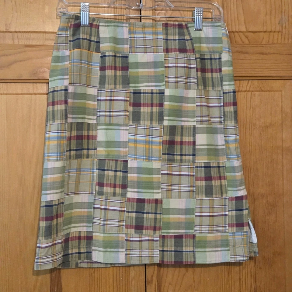 Mini-saia xadrez feminina Cape Madras Elizabeth Maine patchwork tamanho 6 - Imagem 1 de 4