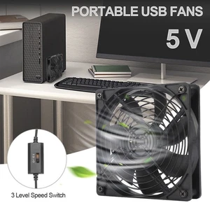 12cm USB Netzteil TV Set-Top Box Router Ventilator PC Gehäuselüfter Kühler 5V DE - Bild 1 von 12