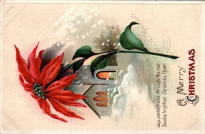 POSTCARD ELLEN H. CLAPSADDLE  "MERRY CHRISTMAS" EMBOSSED - Picture 1 of 2