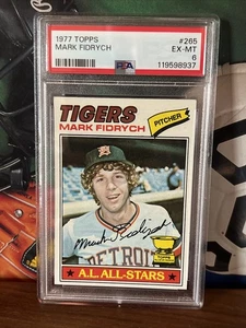 1977 Topps #265 Mark Fidrych PSA 6 Rookie Card Detroit Tigers The Bird nuova custodia - Foto 1 di 2