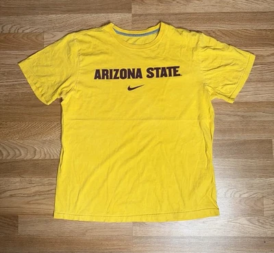 Nike Center Swoosh Arizona State University ASU Dri-fit Gold Shirt - Image 1 of 3