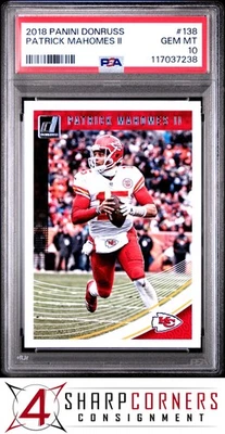 Panini Donruss #138 Patrick Mahomes II Chiefs 2018 PSA 10 Foto 1 de 2