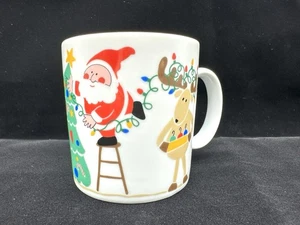  AVON MUG "SANTA & REINDEER LIGHTS ON THE CHRISTMAS TREE"  - Picture 1 of 5