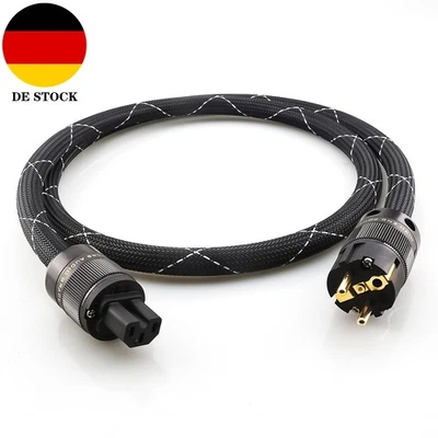AUDIOCRAST 1M Stromkabel OFC Reines Kupfer Draht EU Schuko HiFi Audio Audiophil Netzkabel