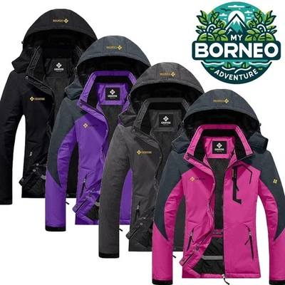 Womens Winter Ski Snow Jacket | Coat Fleece Mountain Waterproof Windproof Hooded - Image 1 of 4